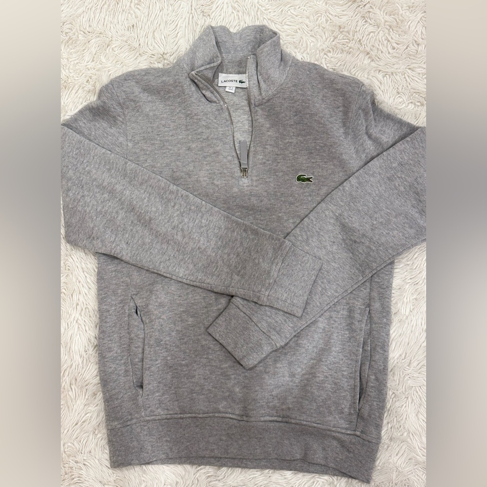Lacoste Men's Zip-Up Gray Sweater